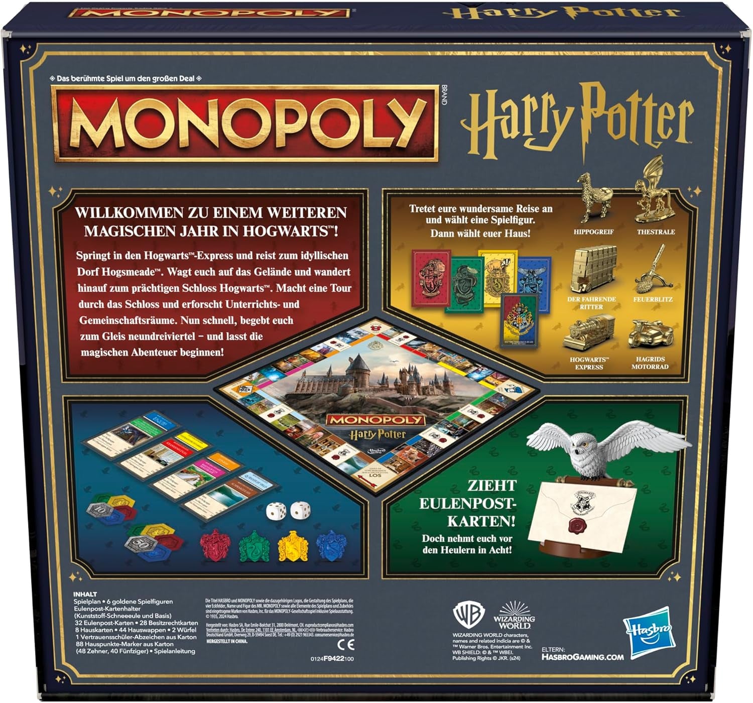 Jeu de société Monopoly édition Harry Potter, jeu familial pour 2 à 6 joueurs, à partir de 8 ans - Version allemande