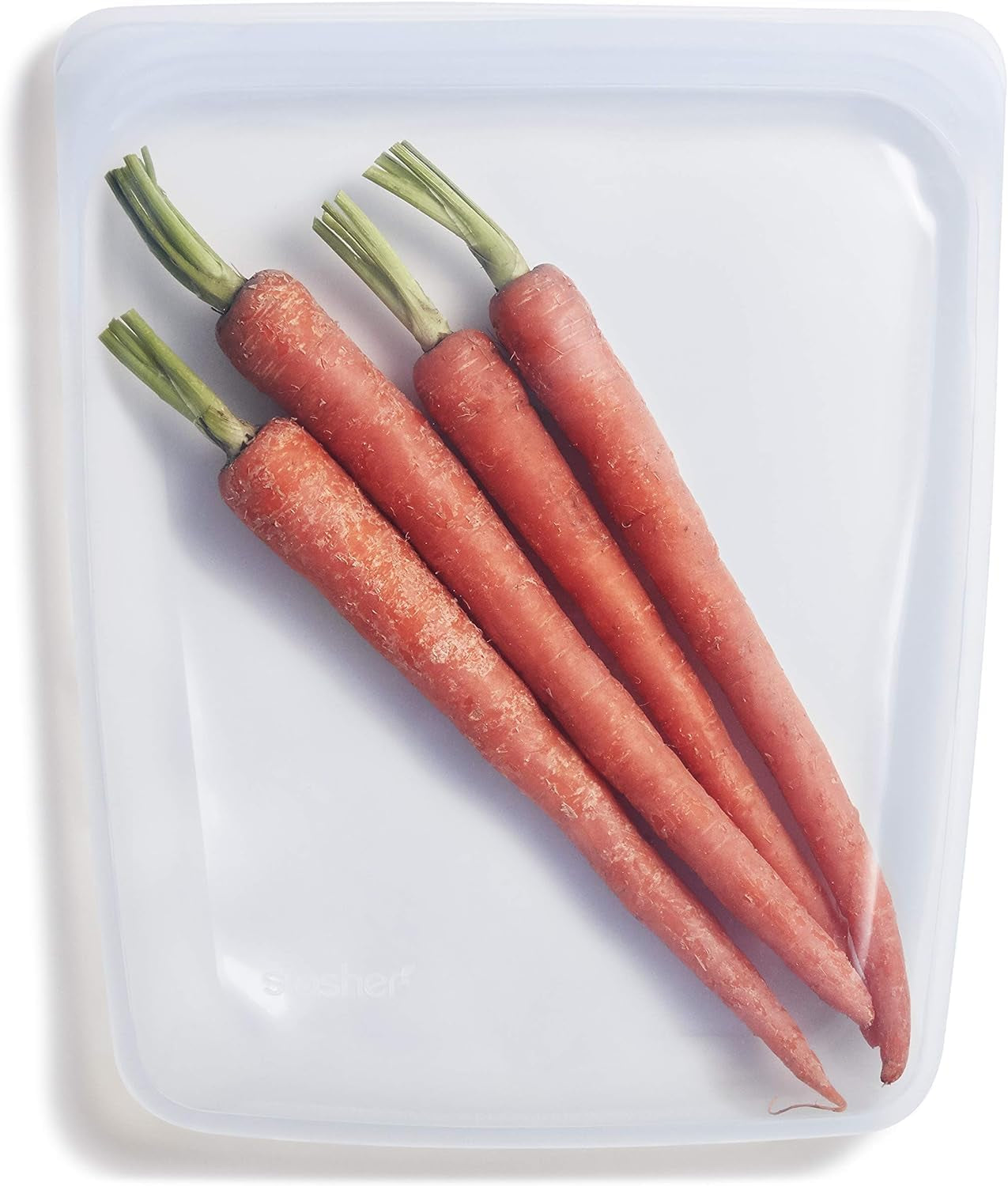 Stasher Bag Sac alimentaire réutilisable en silicone de qualité supérieure, demi-gallon, bleu, durable, four, lave-vaisselle, congélateur, sac à déjeuner écologique, préparation des aliments, 1893 ml, boîtes de conservation des aliments Naty Shop Transparent