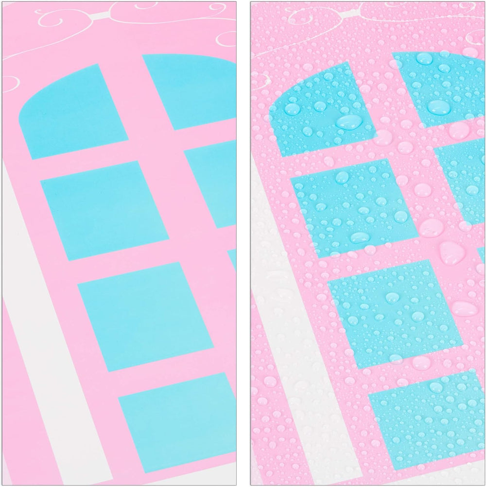 Etagère modulable Relaxdays pour chambre d'enfant, design château de princesse, plastique, meuble DIY avec portes, HL : 128 x 110 x 37 cm, rose