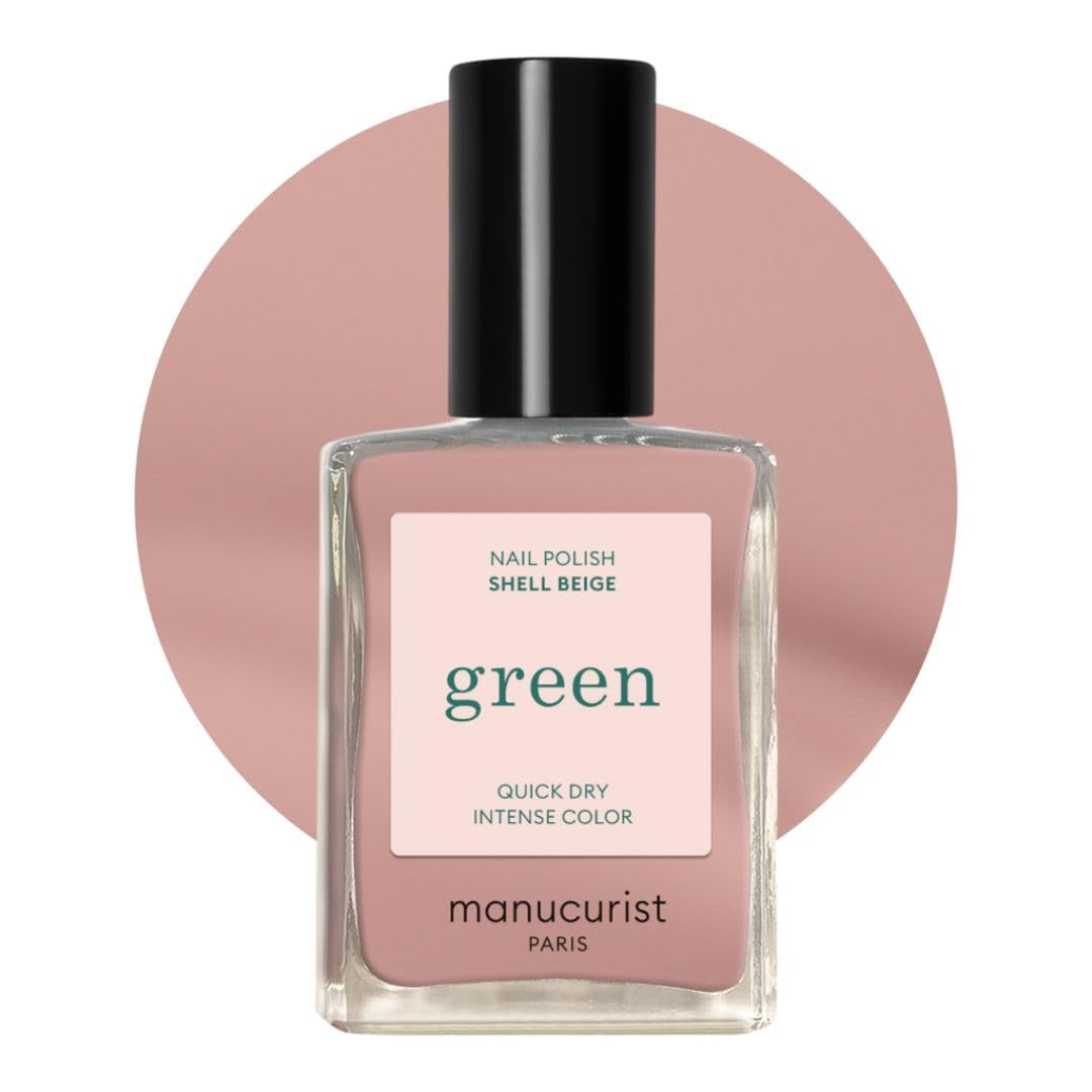 Manucurist Green - Vernis à ongles Rosy Beige Shell Beige - Vernis à ongles à séchage rapide - Ongles DIY - Vegan 12-Free - À base de plantes - Vernis à ongles - Fabriqué en France