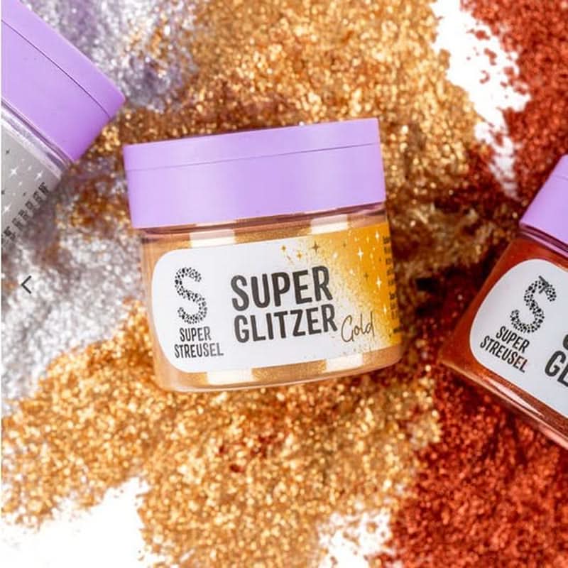 Super Streusel, Super Glitter Powder Gold, poudre de paillettes, or, 10 grammes Glitter Naty Shop