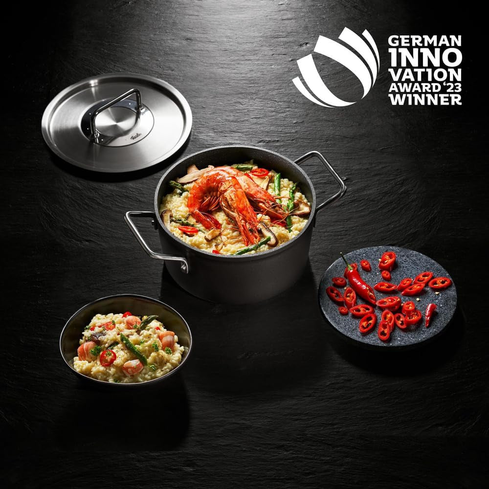 Fissler Adamant, poêle de service, aluminium, antiadhésive, bord haut, résistant aux rayures - Casseroles et poêles à induction Naty Shop