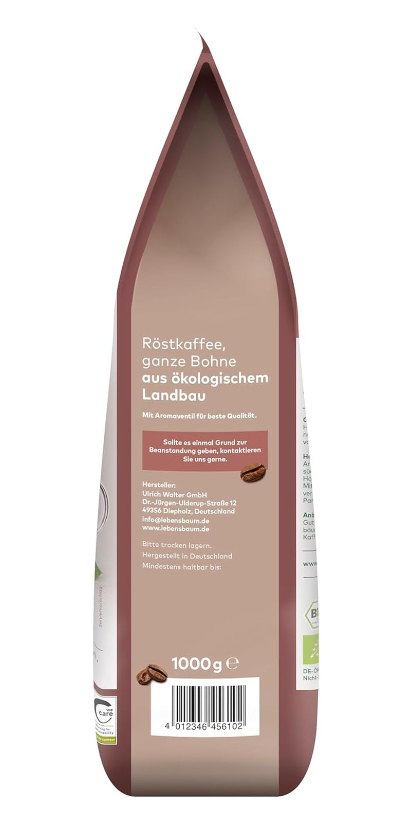 LEBENSBAUM 2x Kaffee Gourmet Klassisch, ganze Bohne, Bio Kaffee aus Arabica-Bohnen, Intensität 3/5, ausgefunger, aromatischer Genuss, 2 x 1 kg...