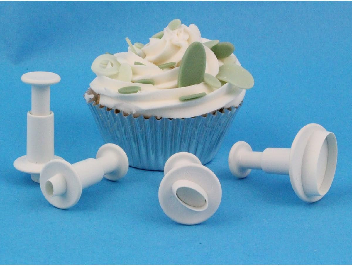 MO154 Matrices de gaufrage ovales, petit, moyen, extra-large format, plastique, blanc, 9 x 2 x 9 cm