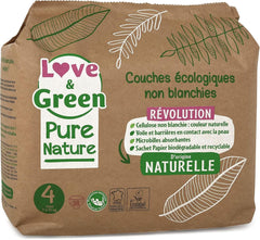 Love Green Nature, couches écologiques non blanchies, sans chlore, différentes tailles Mère et Enfant Naty Shop