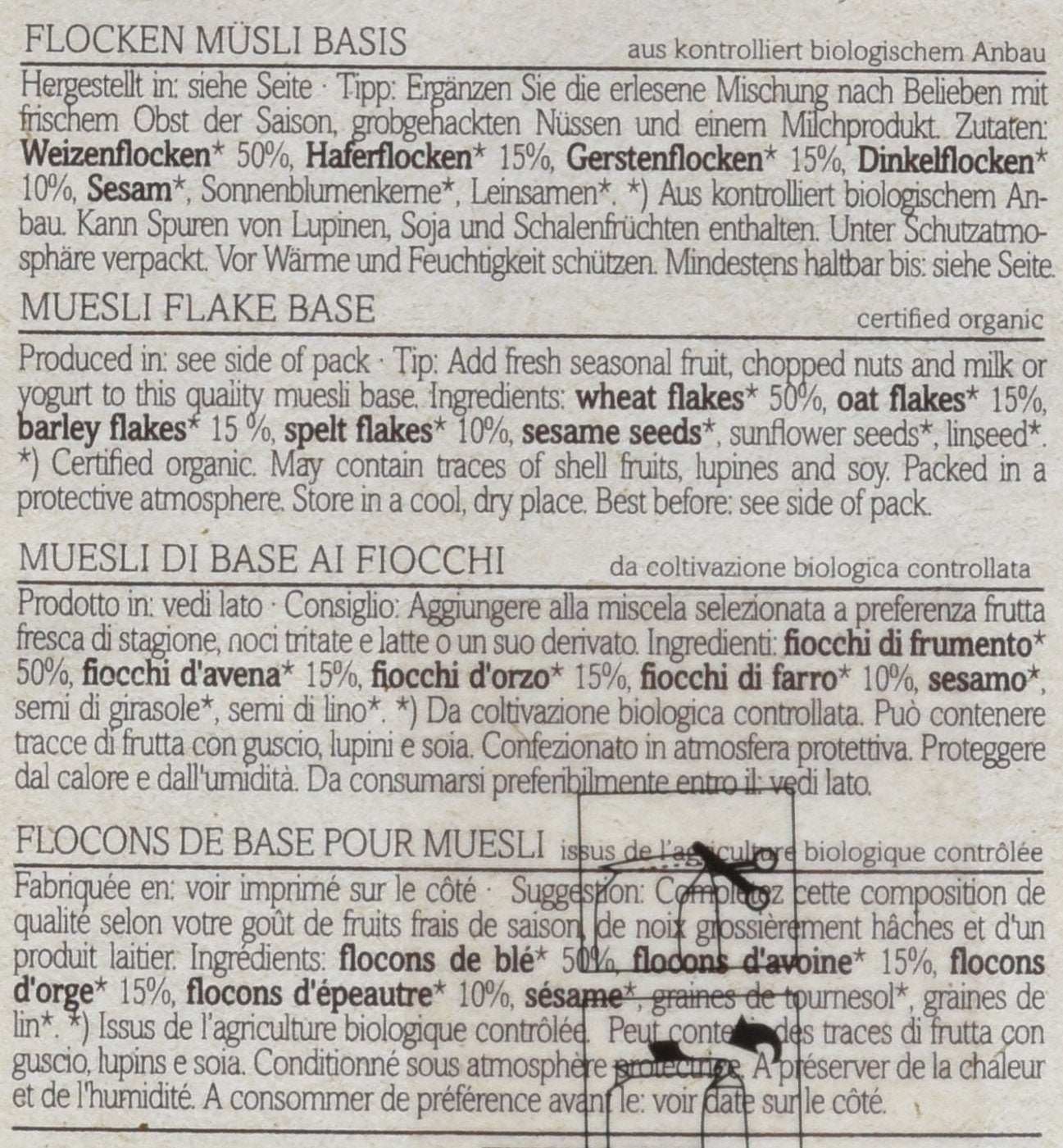 Base de muesli en flocons Verival - Bio, paquet de 6 (6 x 1 kg)