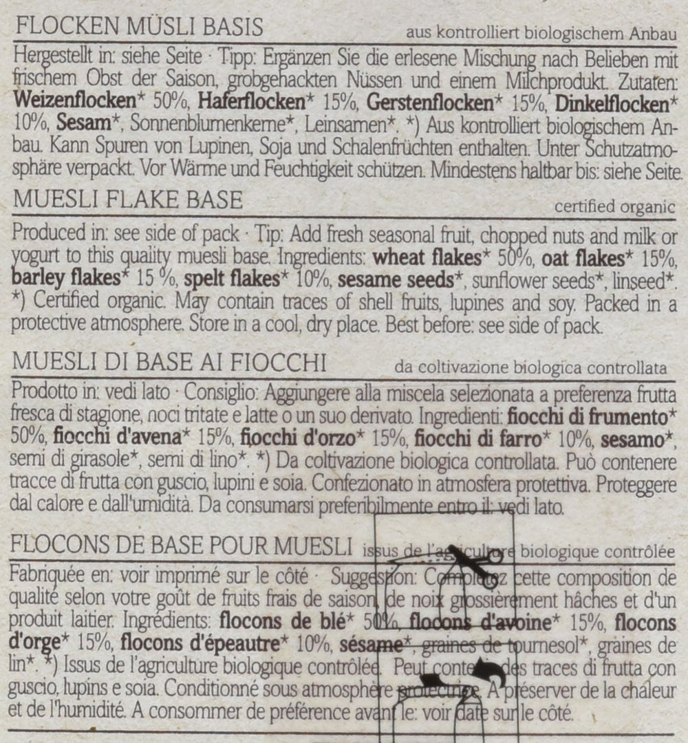Base de muesli en flocons Verival - Bio, paquet de 6 (6 x 1 kg)