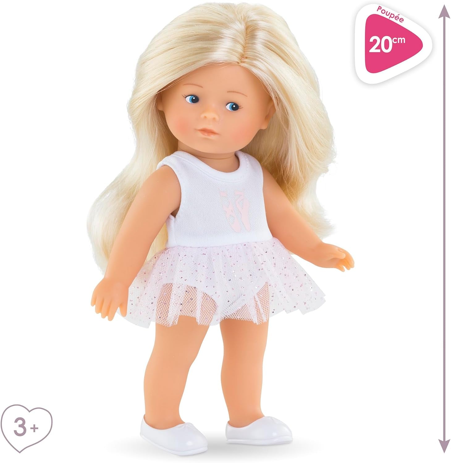 Les Trends Mini Corolline Rosy Ballerina Set, Vollvinylpuppe mit long Haar, extra Outfit in Geschenkbox, Vanilleduft, 20cm, ab 3 Jahren