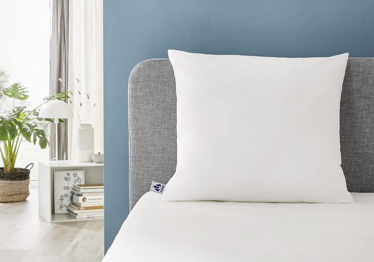 Oreiller Irisette Noblesse - Fabriqué en Allemagne - Oreiller déhoussable en pur coton, 80 X 80 cm, certifié Oeko-Tex Oreillers standards Naty Shop