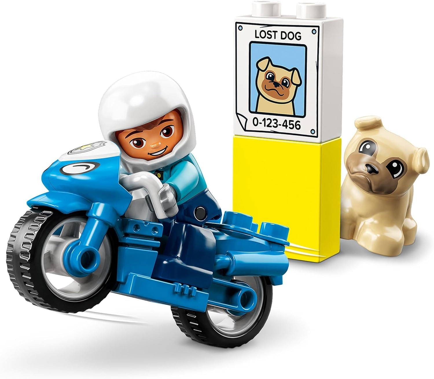 LEGO 10967 Moto de police DUPLO, Jouet de police pour les tout-petits à partir de 2 ans, Jouet idéal pour la motricité des bébés, Moto jouet Jeux de construction Besuche den LEGO-Store