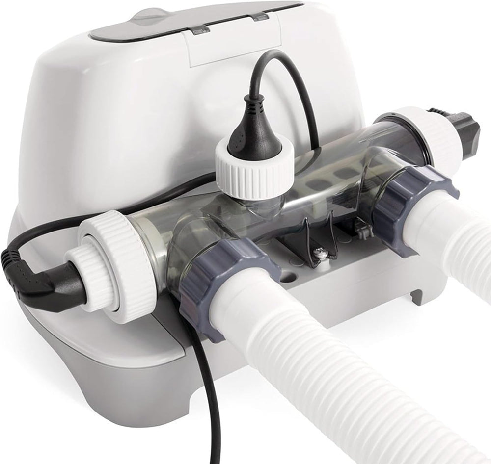 Intex 26670 Krystal Clear Système de filtration d'eau salée pour pompe de filtration 2650-12112 L/h pour petites piscines jusqu'à 56800 L Plastique Blanc