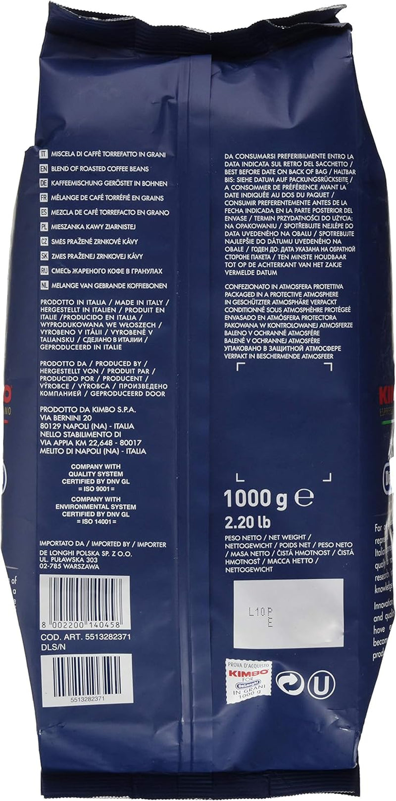 De'Longhi Caffe Classic (Grani) Grains de café torréfiés Kimbo / 1kg