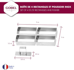 881780 La boîte contient 4 formes rectangulaires + un pilon en inox.