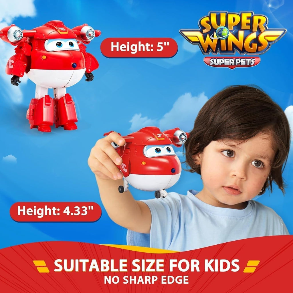 Auldey EU740283 Super Wings Transformer Figura JETT Supercharge 12 Cm, Colorat Action figures Naty Shop