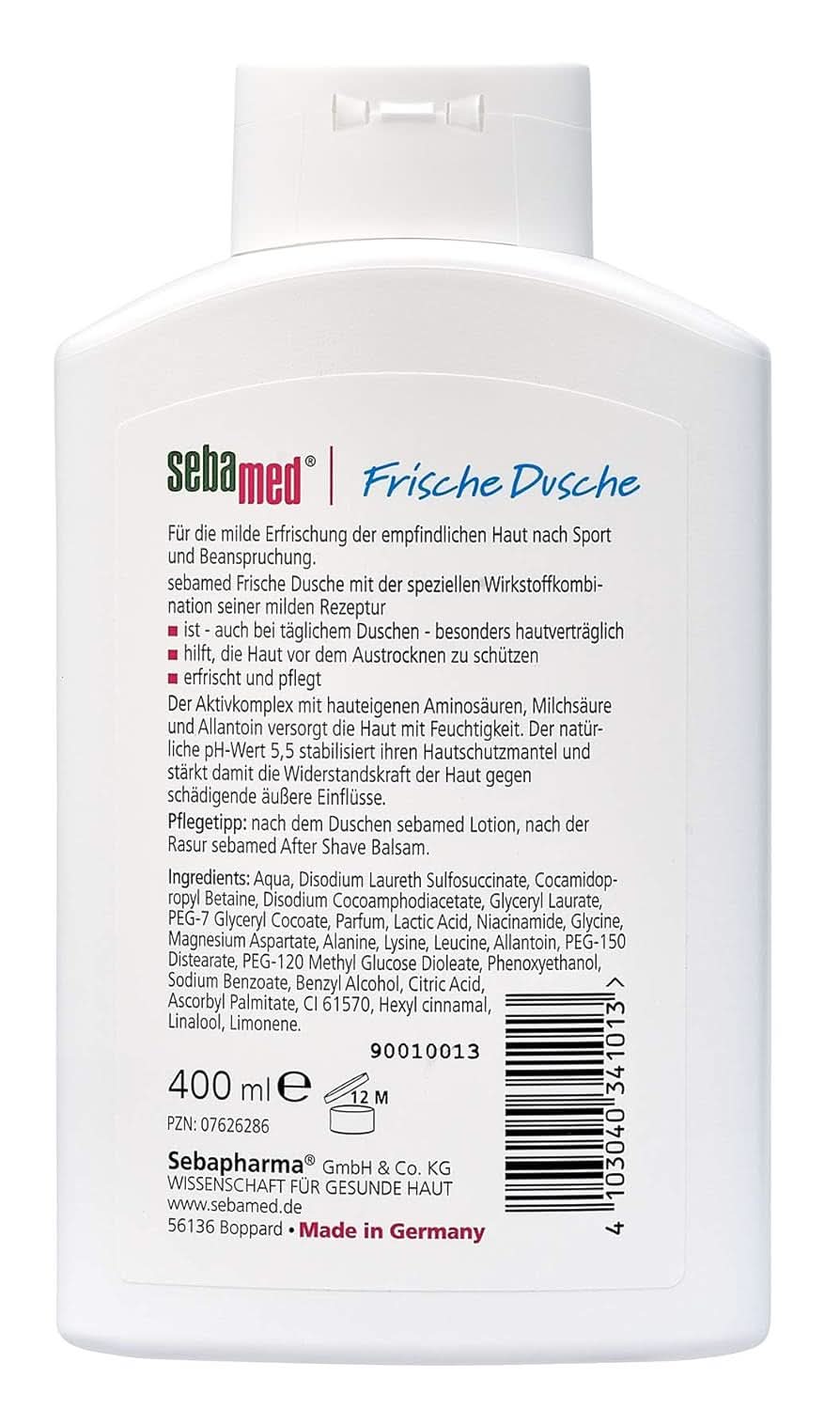 SEBAMED Fresh Shower, Gel de duș pentru piele sensibilă și stresată, unisex, 400 ml Duș și baie Naty Shop