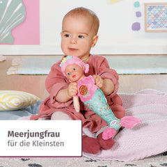 BABY born Meerjungfrau for babies, waschbare Stoffpuppe, Meerjungfrauen-Puppe mit weichem Vinylkopf, 33cm groß, 832288 Zapf Creation