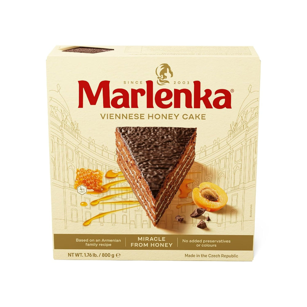 MARLENKA® Probiermix-Produkt | Wiener Honigkuchen (800 g), Kaffee-Honigkugeln (235 g) et Zitronen-Honigkugeln (235 g) et Marlenka Café Crema - Espresso Bohnen (500 g)
