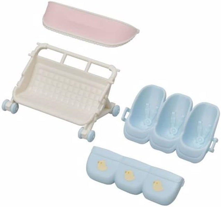 Sylvanian Families L5533 Poussette triplettes - Ensemble de jeu pour maison de poupée Naty Shop Dolls
