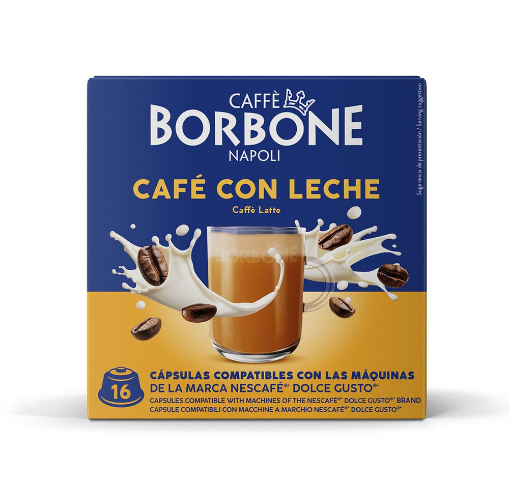 Caffè Borbone Café au Lait - 64 Kapseln - Lösliches Pulvergetränk mit Milchpulver und Instantkaffee - Compatible mit Kaffeemaschinen der Marke Nescafè®* Dolce Gusto®*