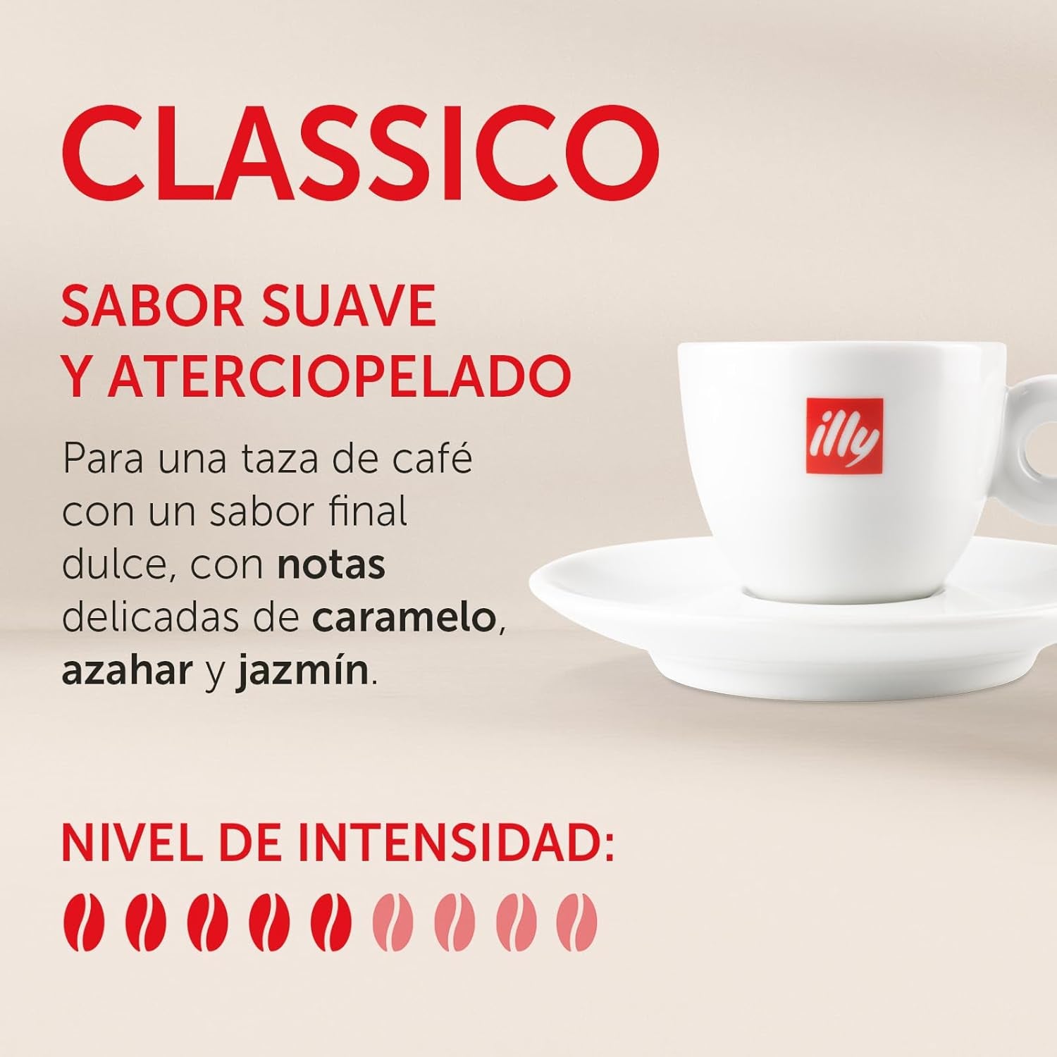 illy, Kaffeebohnen Zum Mahlen CLASSICO, 100% Arabica avec des notes de fleurs d'oranger et de jasmin, goût sucré et arrière-goût sucré, 1 dose de 500g