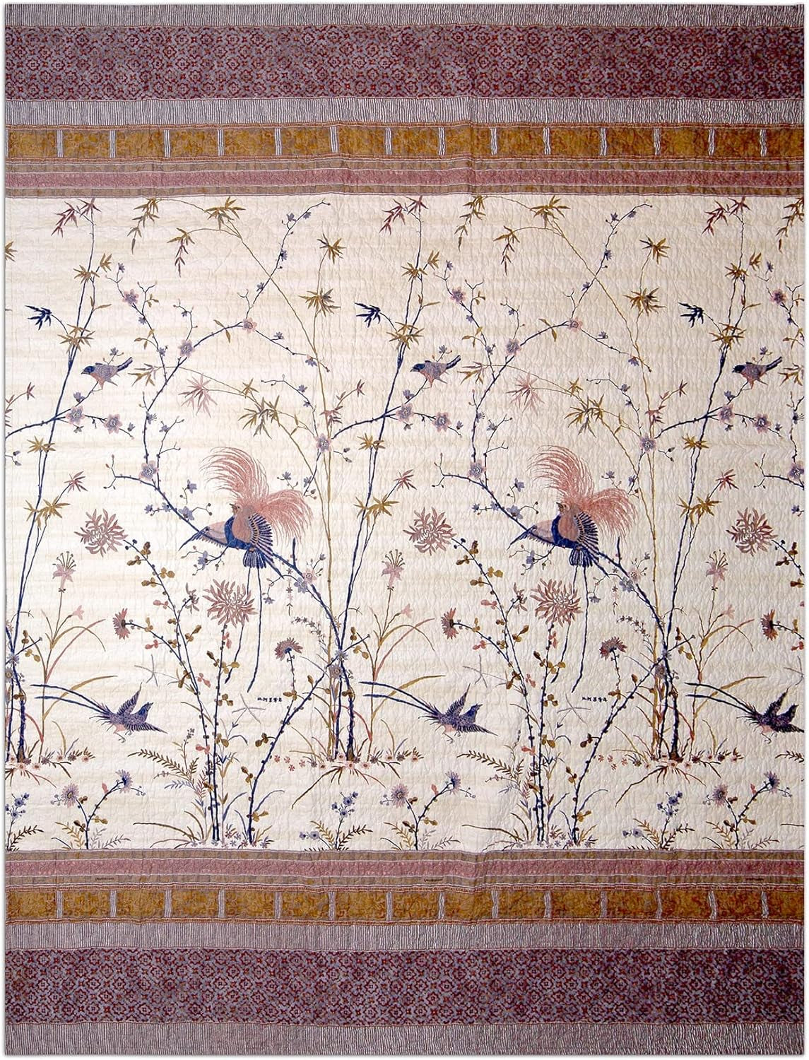 Bassetti Couvre-lit Fong, 100 57 fils par cm² / garnissage : 100% pur coton, crème, 220X255 cm Bassetti Lits et Couvres Crème 220X255 Cm