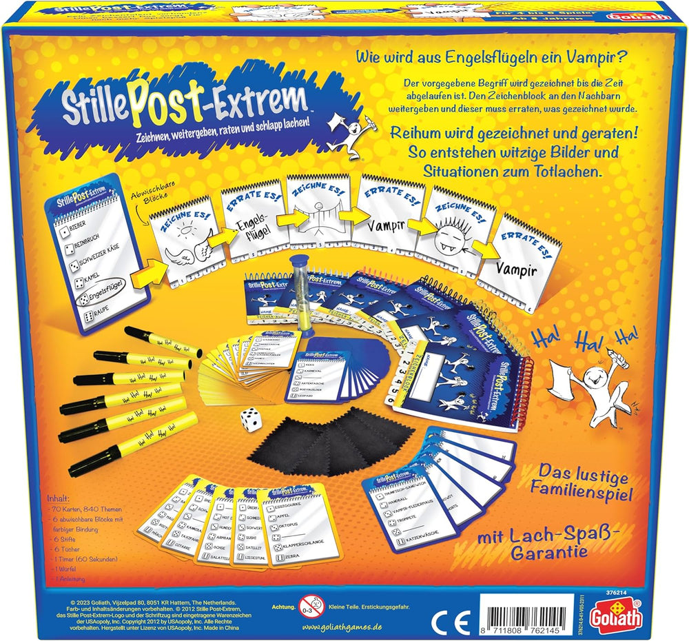 Goliath, Extreme MAIL, un jeu d'ambiance pour adultes et enfants à partir de 8 ans, un jeu de dessin amusant et rapide pour la famille ou les amis, jeux de société, 4 à 6 joueurs, 20 minutes