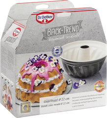 Dr. Oetker Gugelhupfform Ø 22 Cm BACK-TREND, Backform Für Gugelhupf, Runde Bundform Aus Stahl Mit Keramisch Verstärkter Antihaft-Beschichtung (Farbe: Creme/Anthrazit), Menge: 1 Stück Moules et plaques pour la pâtisserie Naty Shop