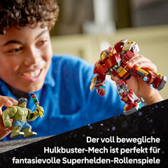 LEGO | Marvel Duell der Giganten: Hulkbuster vs. Hulk - Superhelden Spielzeug mit Actionfigur und 2 Minifiguren, darunter Iron Man - Avengers Geschenk für Jungen ab 9 Jahren, Mädchen und Fans - 76343