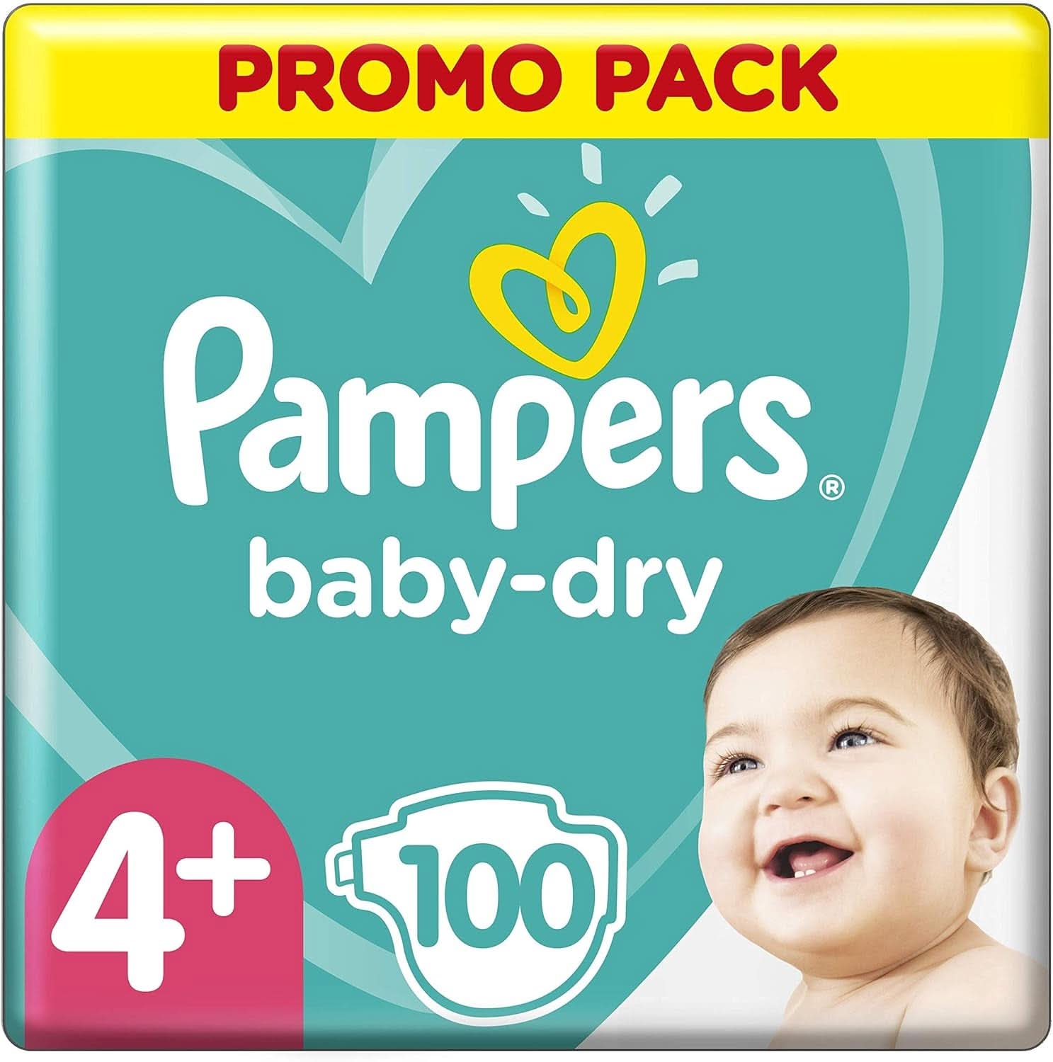 Pampers (version classique), couches pour bébés taille 4+ (10-15 kg), 100 pcs Mère et Enfant Naty Shop