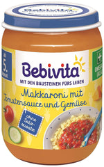 Menus à partir du 5ème mois Macaroni à la sauce tomate et légumes, pack 6 (6 x 190g) Mère et Enfant Naty Shop 190 G (1er Pack) Makkaroni Mit Tomatensauce Und Gemüse