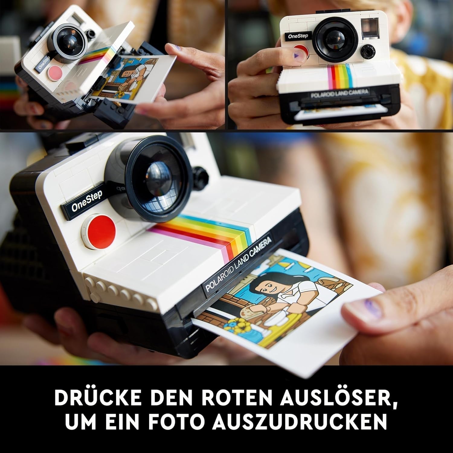 LEGO Ideas Polaroid Onestep SX-70 Ensemble appareil photo pour adultes, à collectionner avec des détails authentiques, activité créative, cadeaux de photographie pour femmes, hommes, lui, elle et adolescents 21345 Ensembles de construction Besuche den LEGO-Store