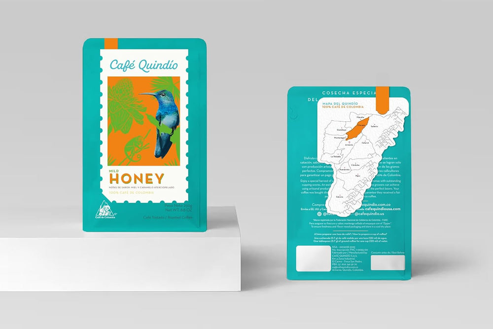 Café de spécialité Café Quindio - Grains de café 100% Arabica, Colombie - aux notes naturelles de miel léger (250g) - idéal pour les machines à café filtre ou porte-filtre