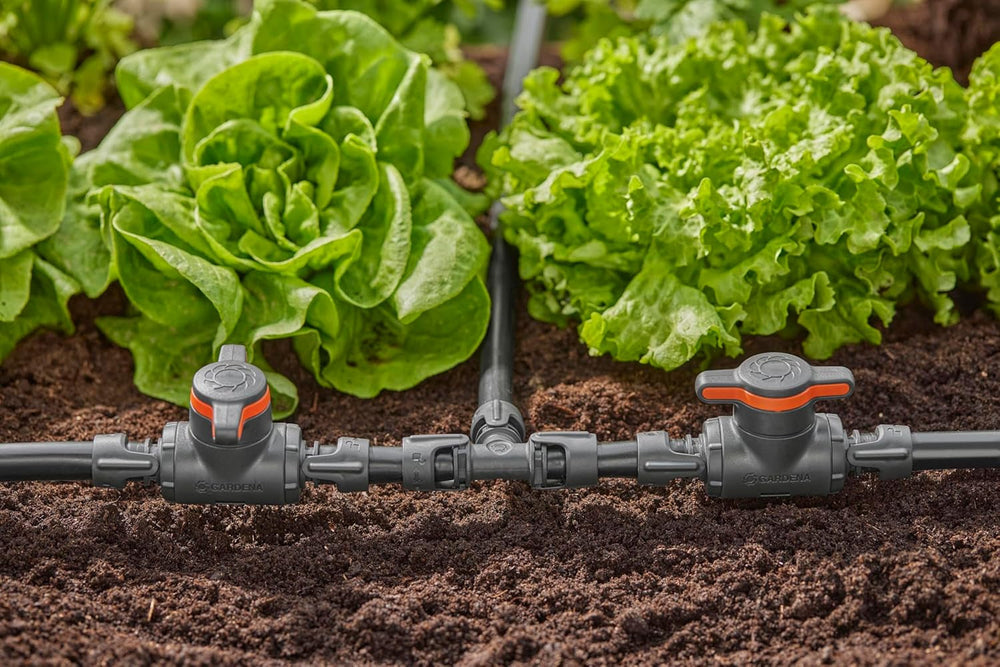 Vanne de régulation et d'arrêt Gardena Micro-Drip-System 13 mm (1/2 pouce) : Arrêt simple des tuyaux et régulation continue du débit d'eau, accessoire pour la pose de tuyaux goutte à goutte (13207-20)