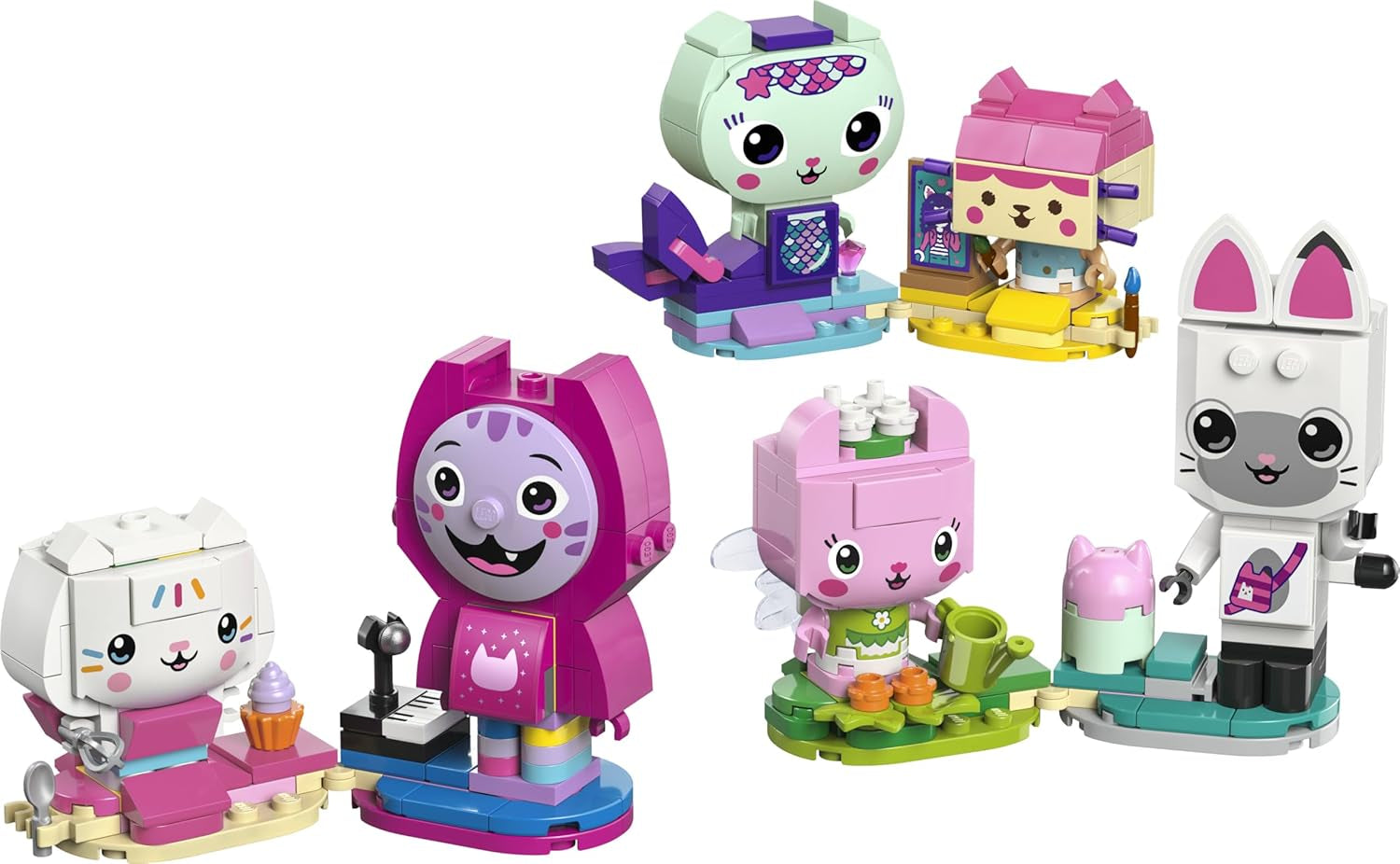 LEGO Gabbys Puppenhaus Gabbys Katzenfreunde - Spielzeug mit 6 Tierfiguren inkl. Meerkätzchen und Kitty Fairy - Présentoir - Cadeau pour les filles à partir de 6 ans - 11215
