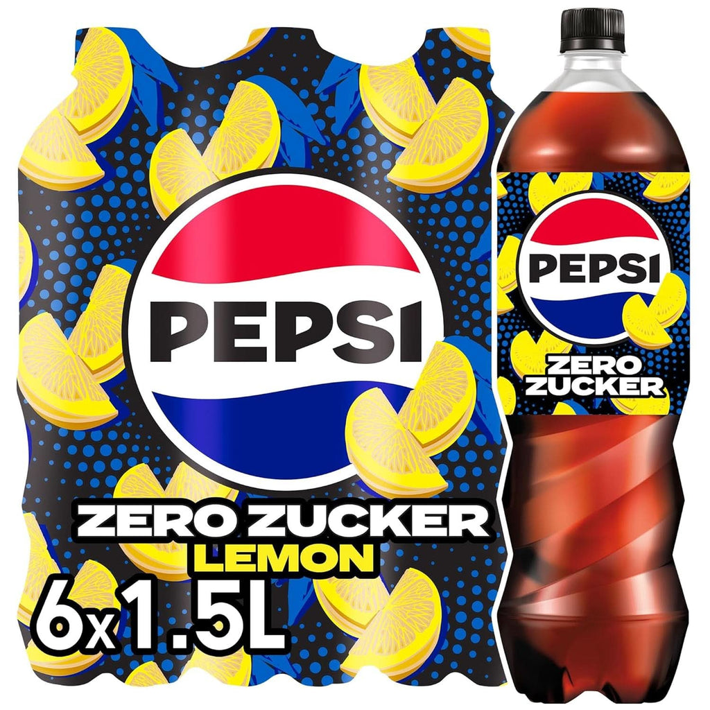Pepsi Zero Sugar Lemon, Băutura răcoritoare fără zahăr de la Pepsi cu aromă de lămâie, set 6 x 1,25 litri Naty Shop Versiunea Clasica