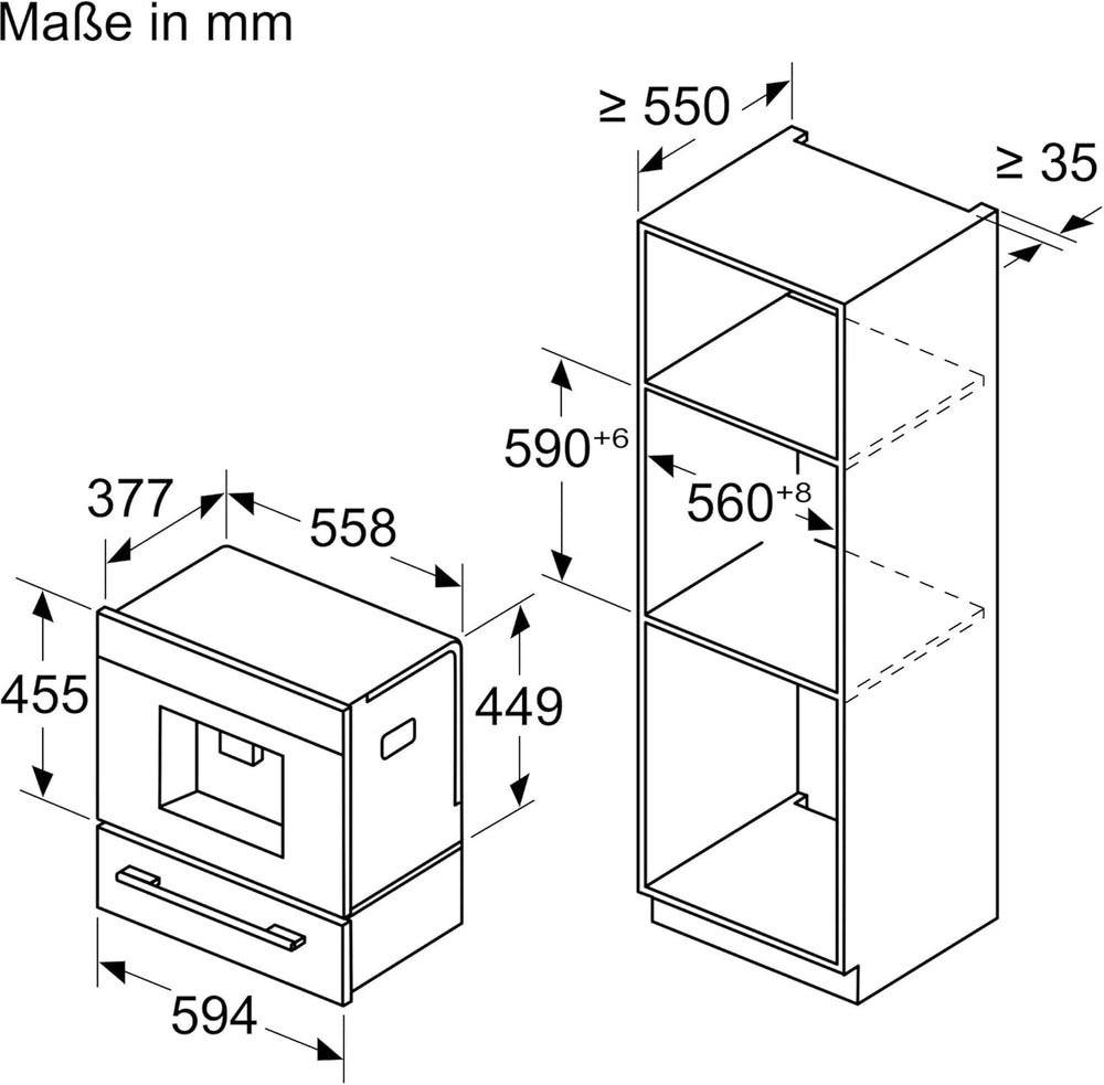 Bosch CTL7181B0, Machine à expresso automatique intelligente intégrée série 8, 45,5 x 59,4 cm, écran tactile TFT, broyeur à entraînement en céramique très silencieux, fonction autonettoyante AutoMilk Clean, réservoir d'eau 2,4 L, noir