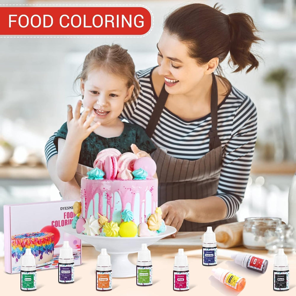 Colorant alimentaire liquide – 12 couleurs colorant alimentaire hautement concentré pour la pâtisserie, les boissons, les macarons, le fondant, la décoration de gâteaux, ensemble de colorants alimentaires pour savons, slime, travaux manuels (6 ml chacun)