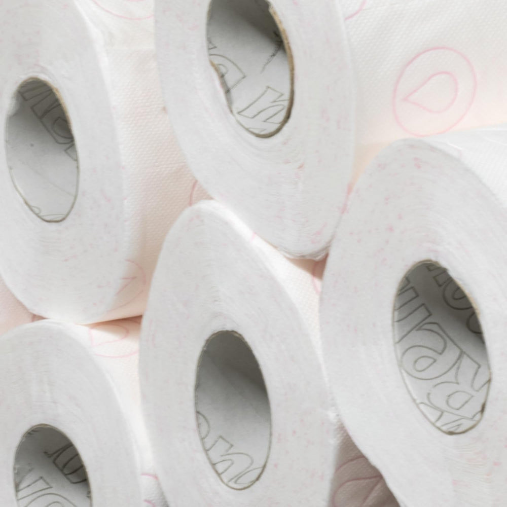 Papier toilette Renova 4 couches blanc décoré parfumé - 12 rouleaux rouleau Blanco Decorado Perfumado