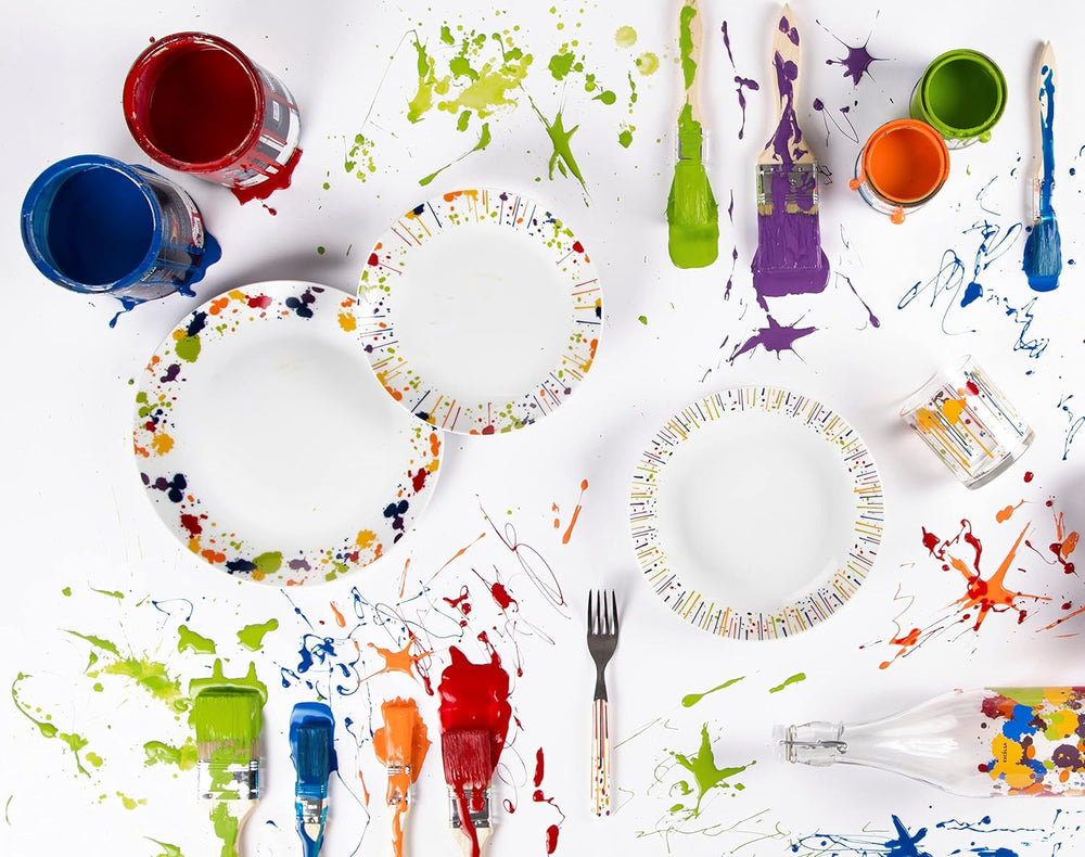 Excelsa Dripping Tellerservice, 18-Teilig, Porzellan Seturi vesela masa Naty Shop