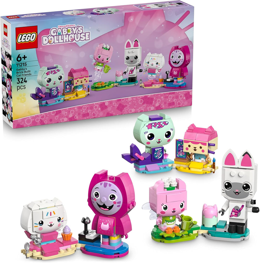 LEGO Gabbys Puppenhaus Gabbys Katzenfreunde - Spielzeug mit 6 Tierfiguren inkl. Meerkätzchen und Kitty Fairy - Présentoir - Cadeau pour les filles à partir de 6 ans - 11215
