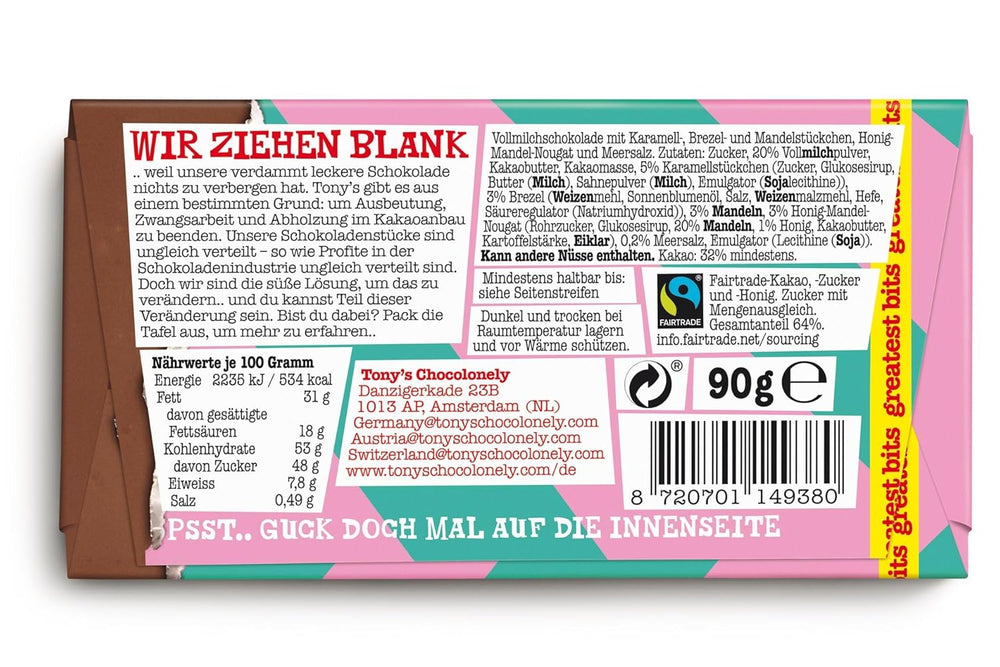 Tony's Chocolonely - Lait entier "Greatest Bits" 90g