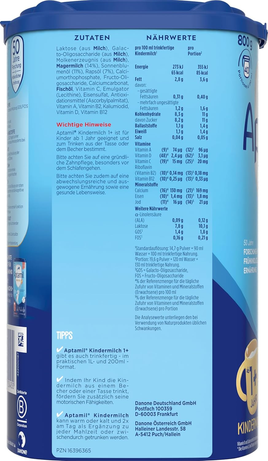Aptamil Lait de Croissance 1 Plus - Lait de Croissance dès 1 an - 800g