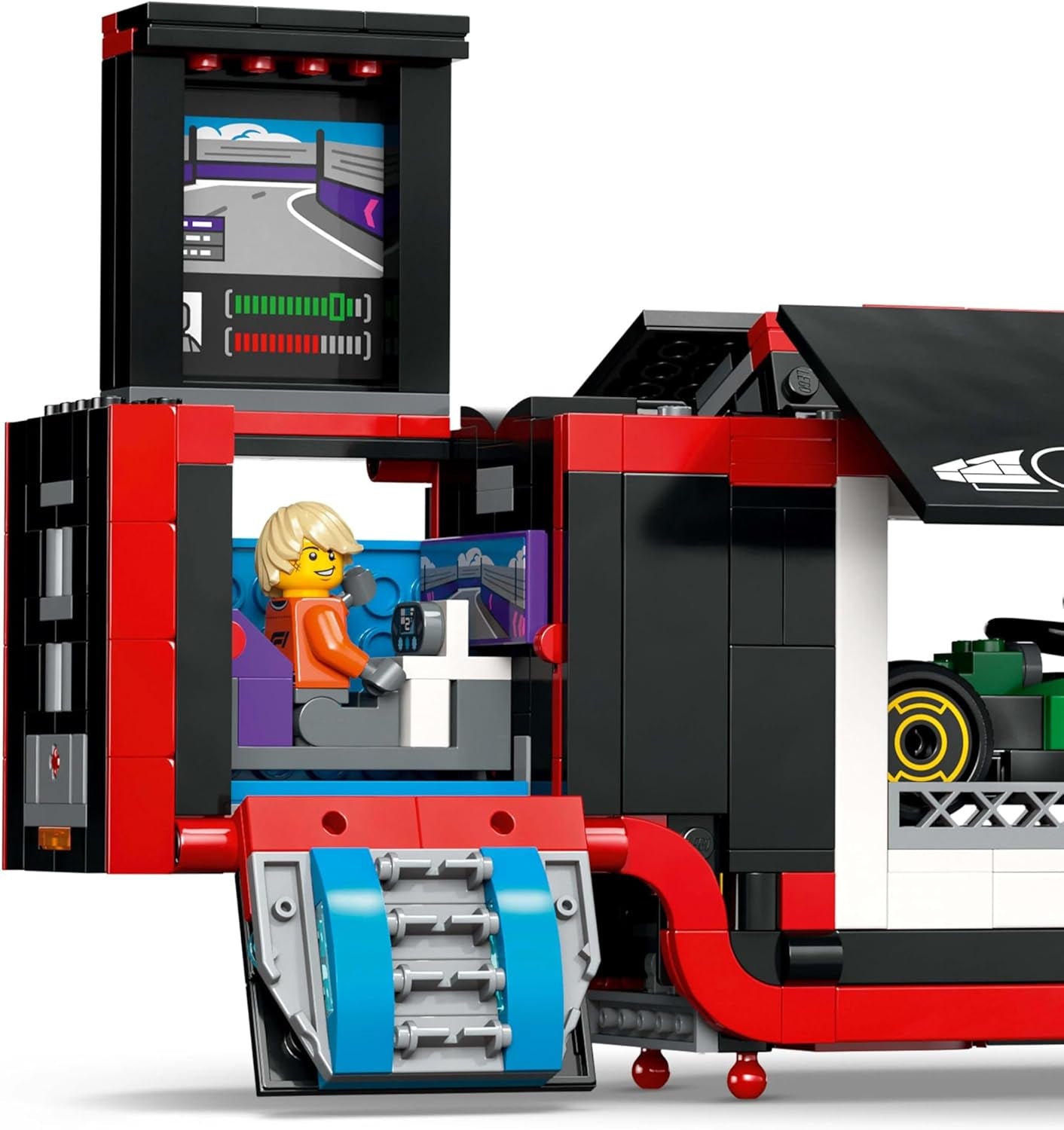 LEGO City F1 Transporter avec voitures de course F1 RB20 et AMR24 - Transporteur de voitures miniatures pour les équipes de Formule 1 Red Bull et Aston Martin - Incl. 5 figurines - Cadeau pour garçons et filles à partir de 8 ans 60445 Jeux de construction Besuche an LEGO-Store