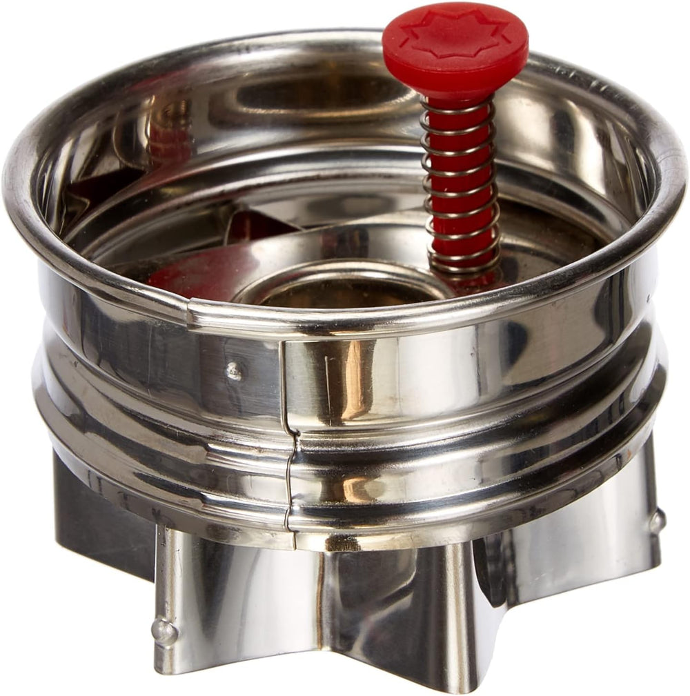 Städter 966322 Moule à biscuits avec éjecteur, Étoile extérieure, Acier inoxydable, Argent/Rouge, 4,8 x 4,8 x 4,8 cm