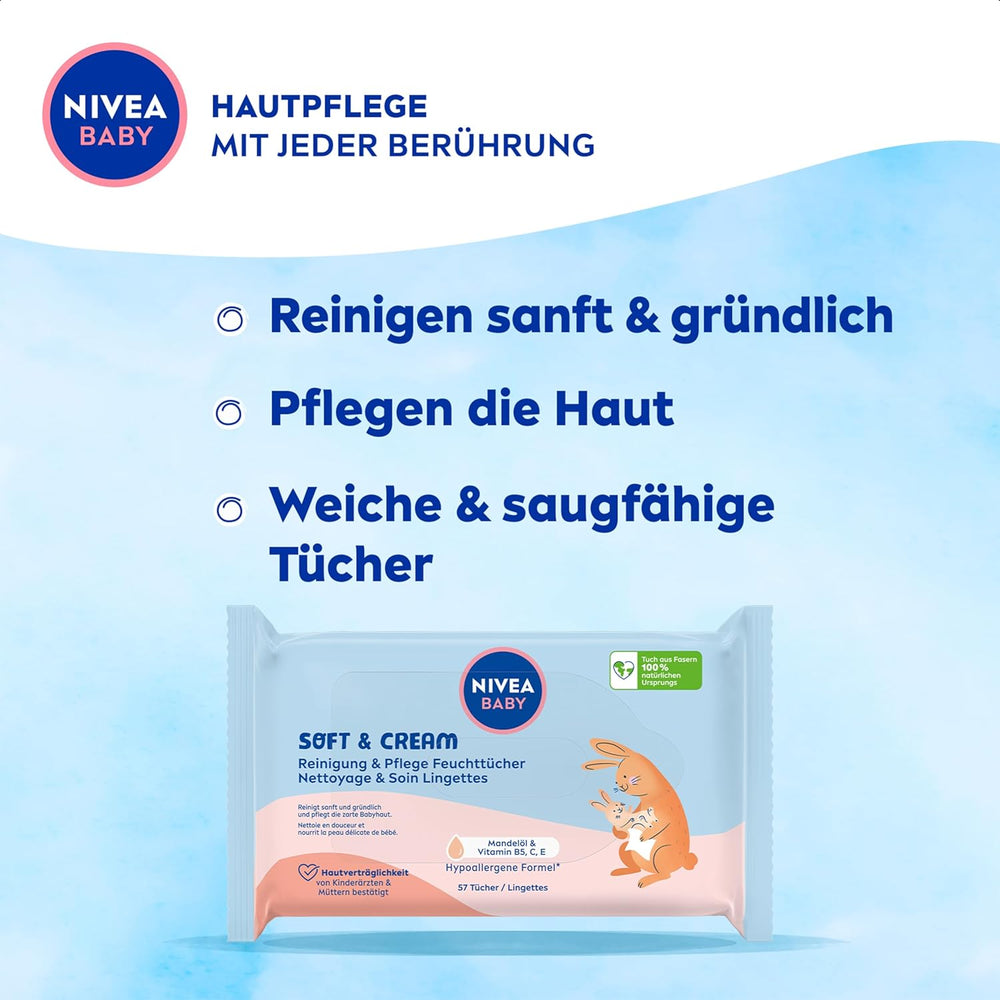 NIVEA Baby Aqua lingettes humides 4x57 pièces