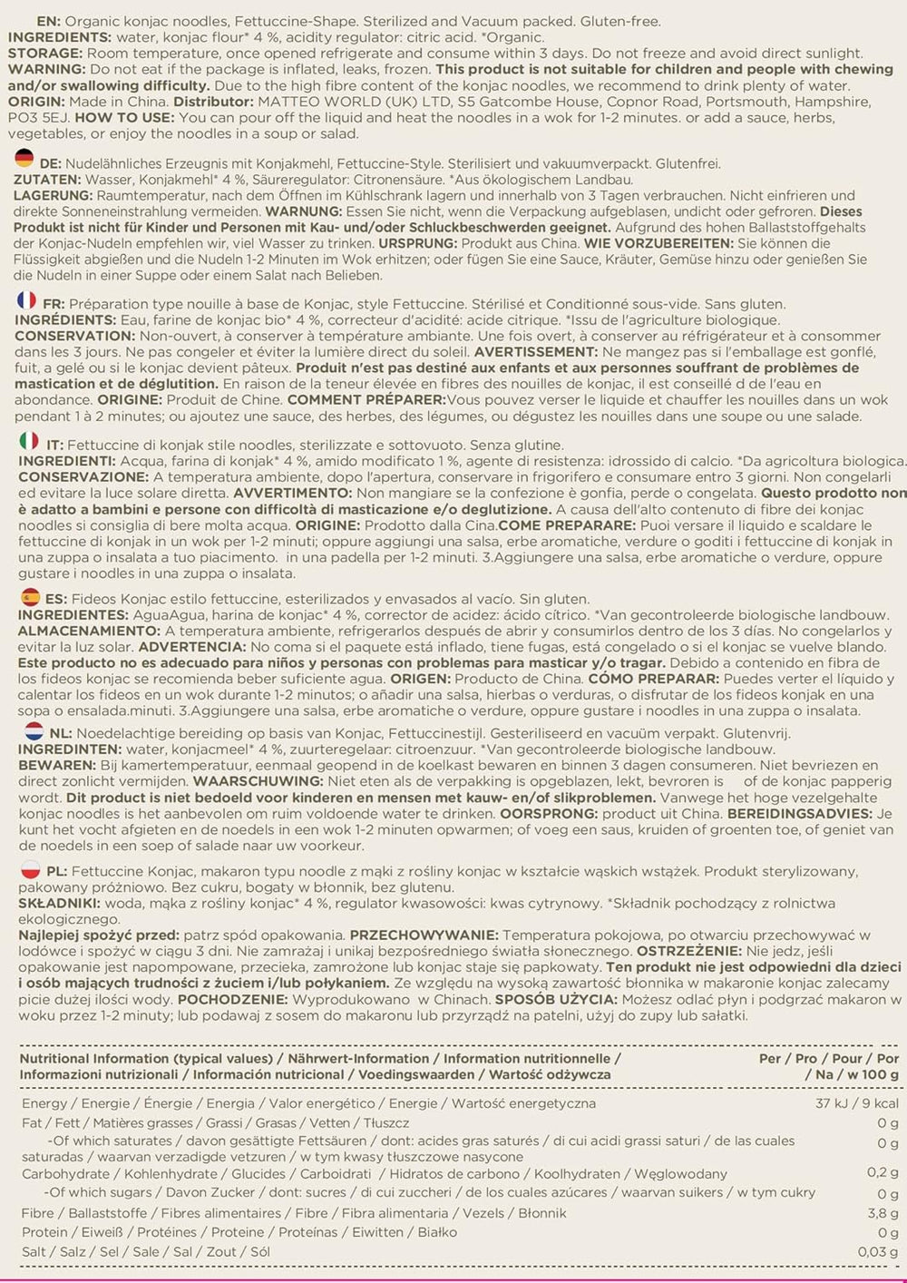 Elf-Family 6 boîtes (12 pièces) de nouilles shirataki de konjac biologiques ultra faibles en glucides végétaliennes sans gluten - 1,62 kg, sans glucides/céto/faible en calories/sans gras/sans sucre nouilles instantanées - Spaghetti et fettuccine