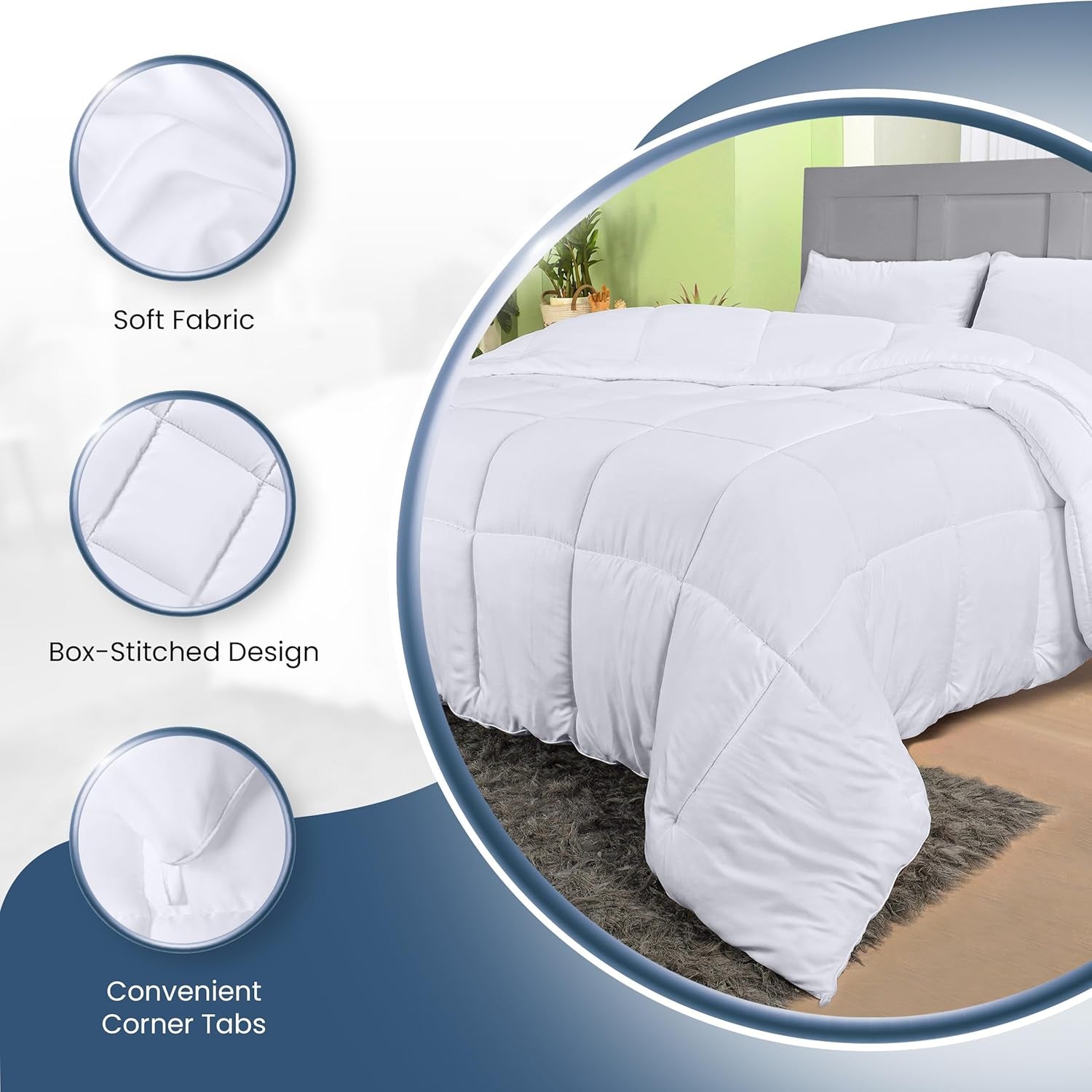 Utopia Literie FBA_B01JPECQF8 Couette double, blanc, polyester, double Couettes et couettes Naty Shop