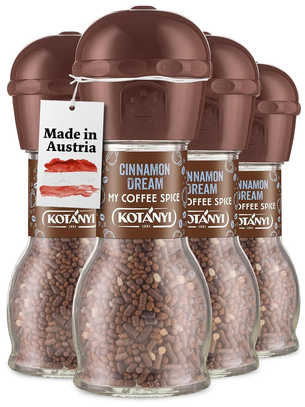 Topping pentru cafea Kotanyi Cacao Kiss | Ciocolată minunată cu bucăți fine de ciocolată, pachet de 4 (4 X 63 grame) Naty Shop Vis cu Scortisoara Set de 4