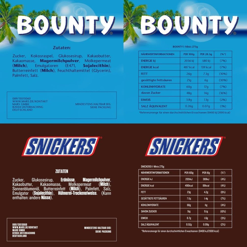 Mini pack mixte chocolat, 71 mini snacks chocolatés (Mars, Snickers, Bounty, Twix, Milky Way) sous forme de friandises, idéal pour une soirée football américain (1400g)