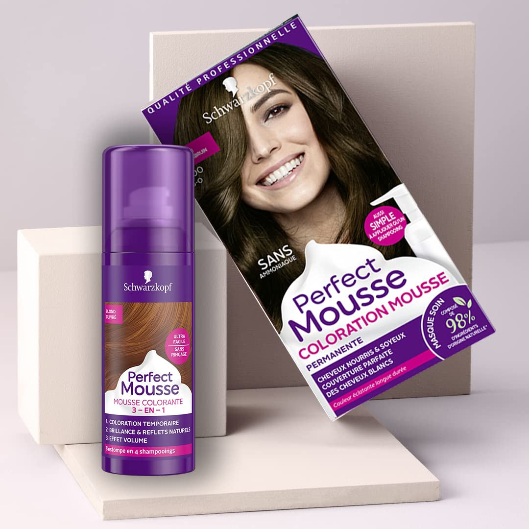 Perfect Mousse Mousse colorante permanente, 668 Hasellnuss Hair Dye Naty Shop